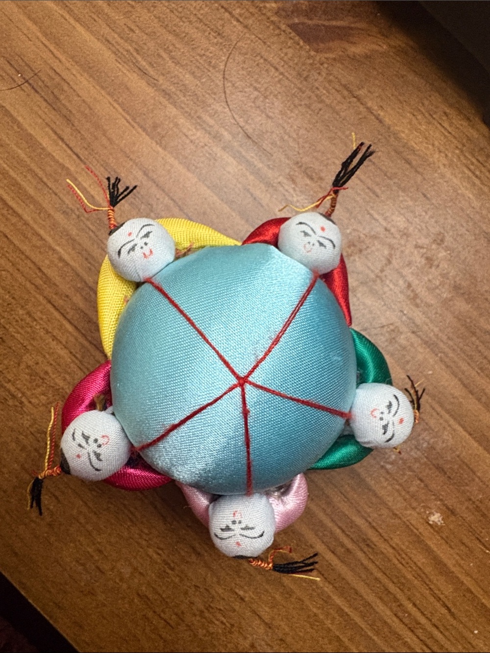 Oriental plush pin holder